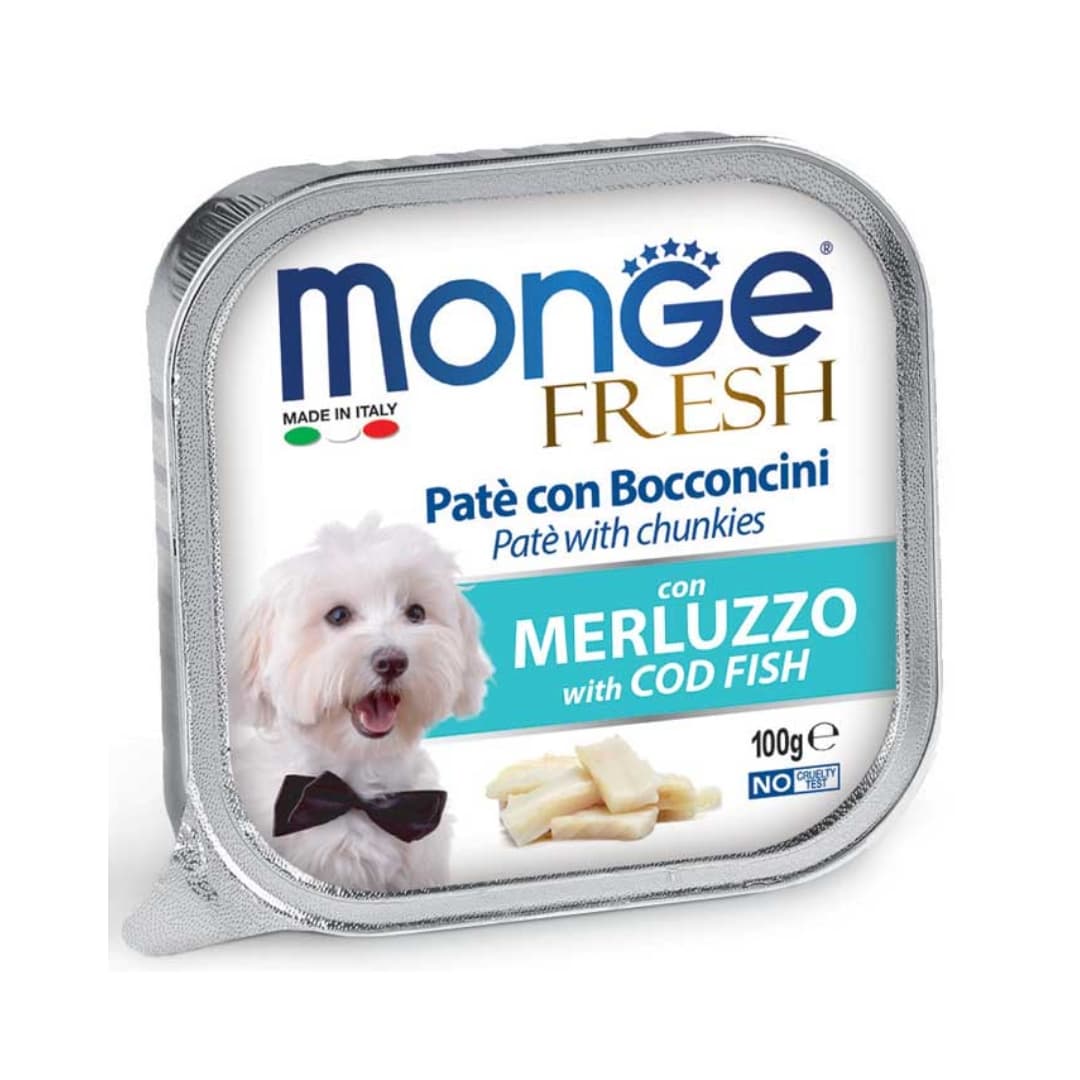 Monge Dog Fresh Pate 100g Cod Fish Wet Dog Food image 1