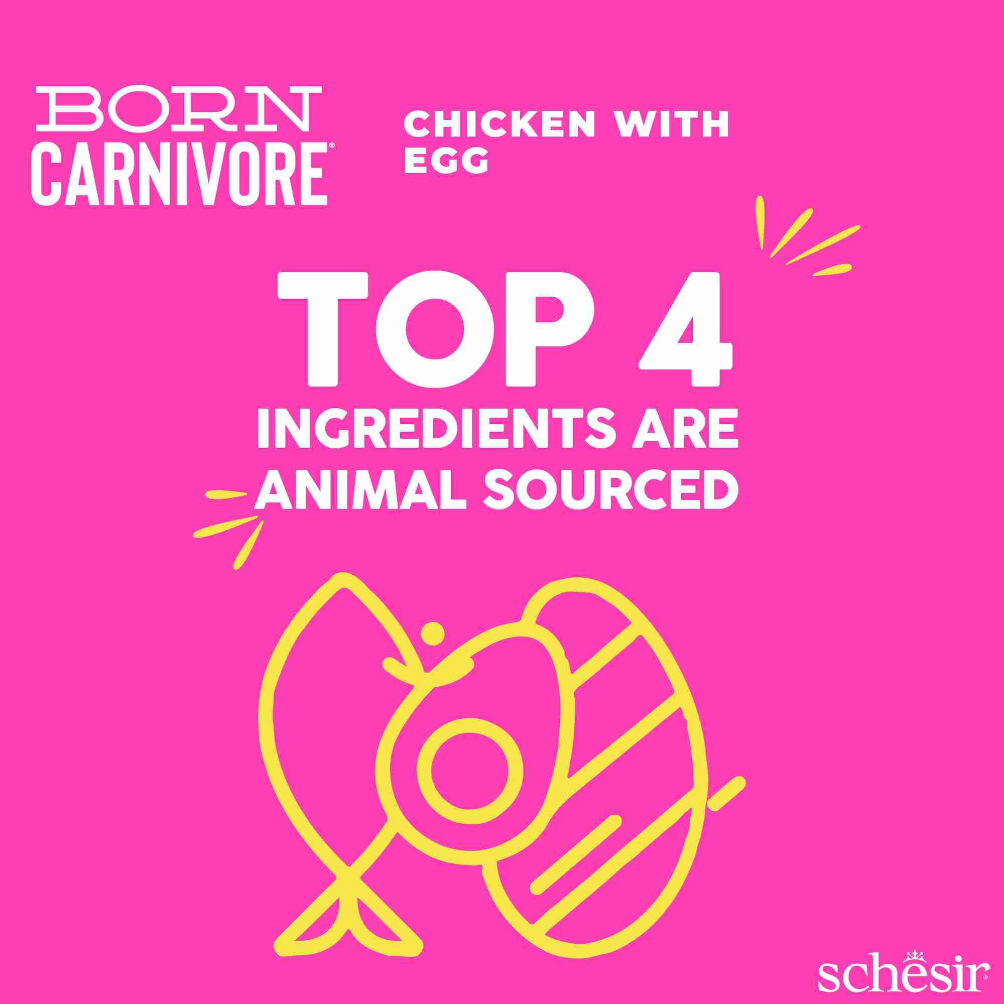 Schesir Cat 255g Born Carnivore Chicken with Egg Baby Cat Baked Dry Recipe Dry Cat Food image 6