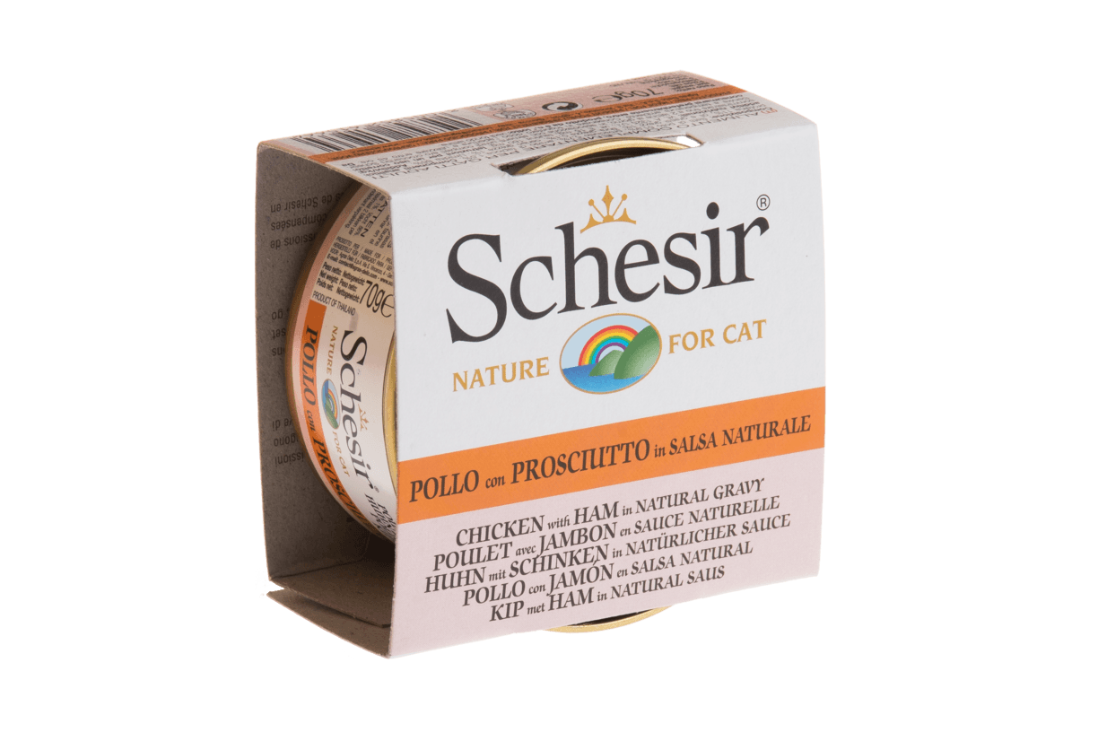 Schesir Cat 70g Chicken with Ham in Natural Gravy Wet Cat Food image 1