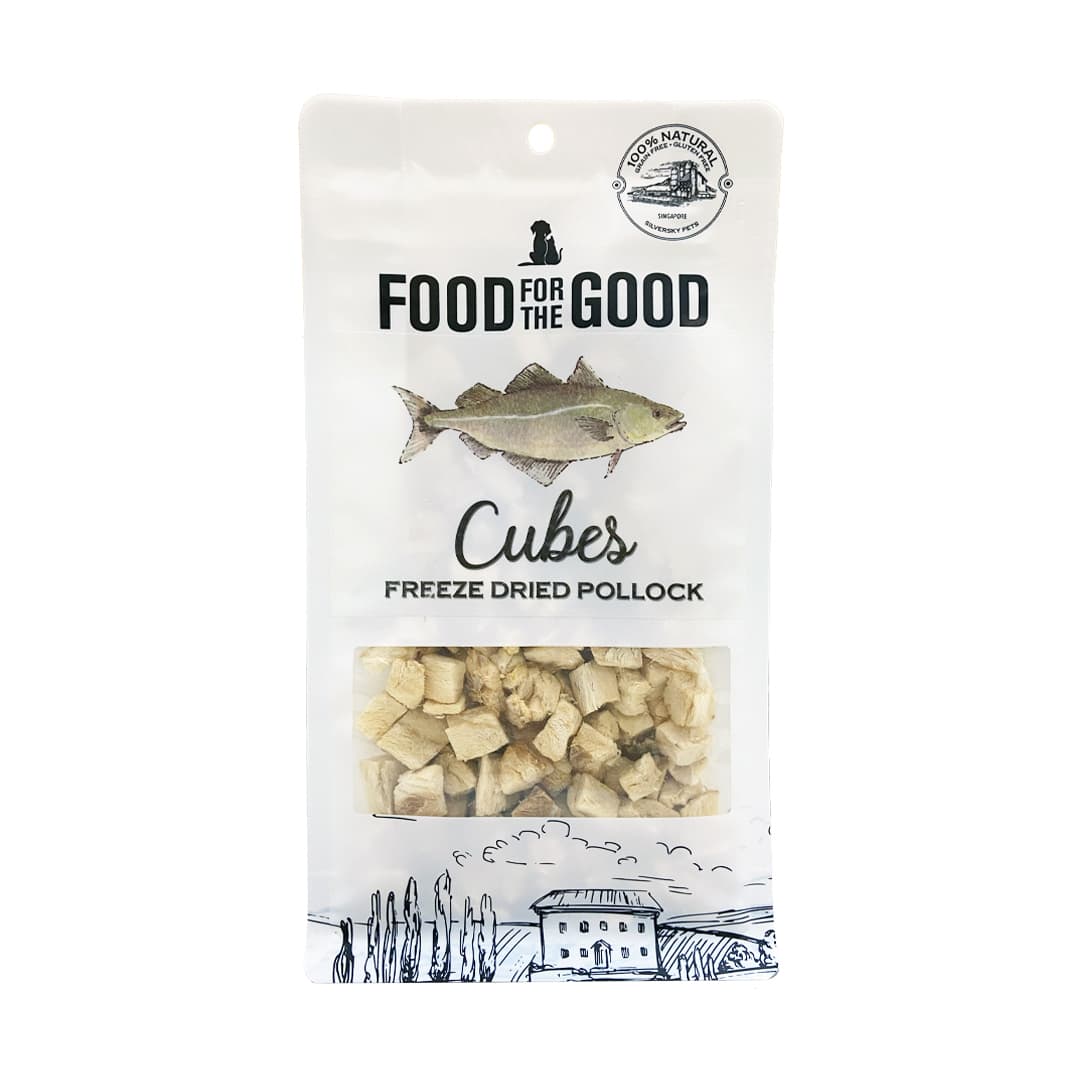 Food For The Good Freeze Dried 50g Pollock Cubes Dog & Cat Treats image 1