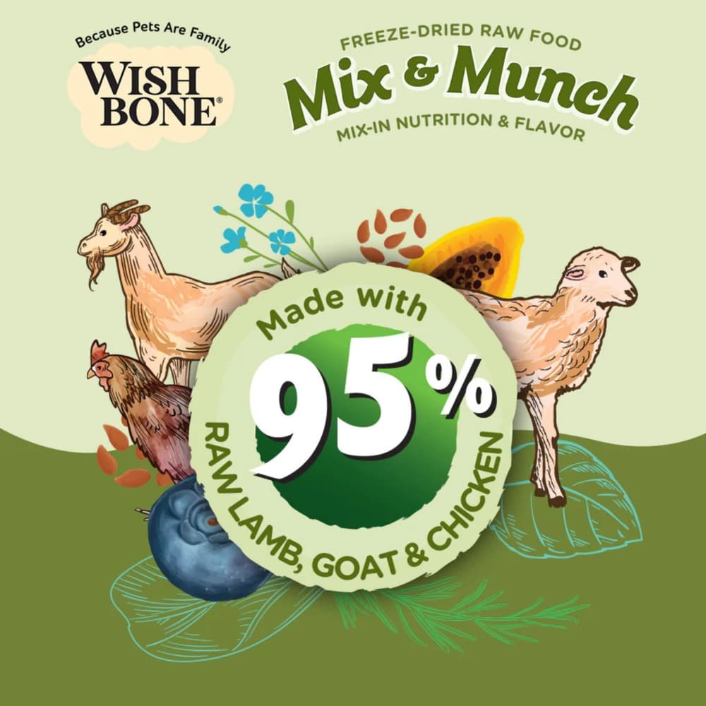 Wishbone Dog 350g Mix & Munch Lamb, Goat & Chicken Grain-Free Freeze-Dried Raw Food Dog Food Topper image 4