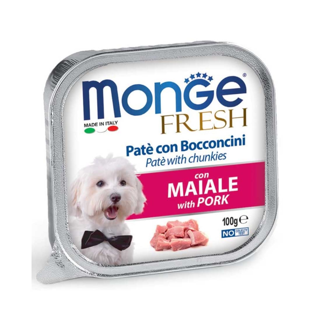 Monge Dog Fresh Pate 100g Pork Wet Dog Food image 1