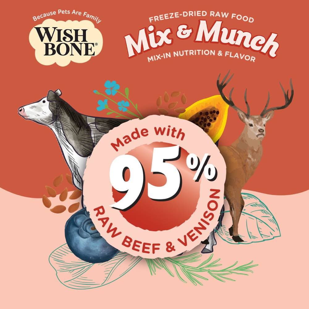 Wishbone Cat 350g Mix & Munch Beef and Venison Freeze Dried Raw Cat Food image 2