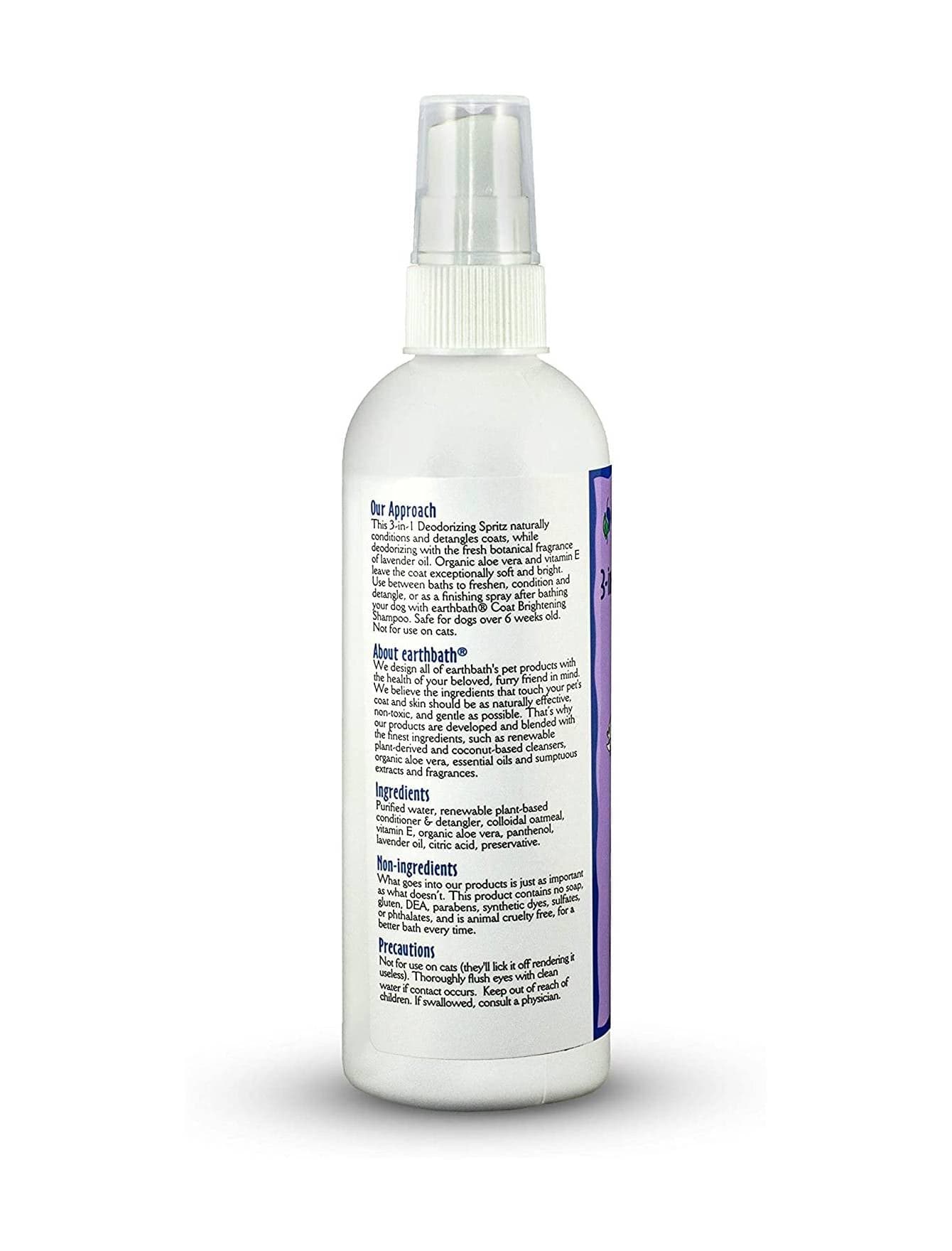 Earthbath 8oz Dog 3 in 1 Deodorizing Spritz Lavender for Dogs (237ml) image 2