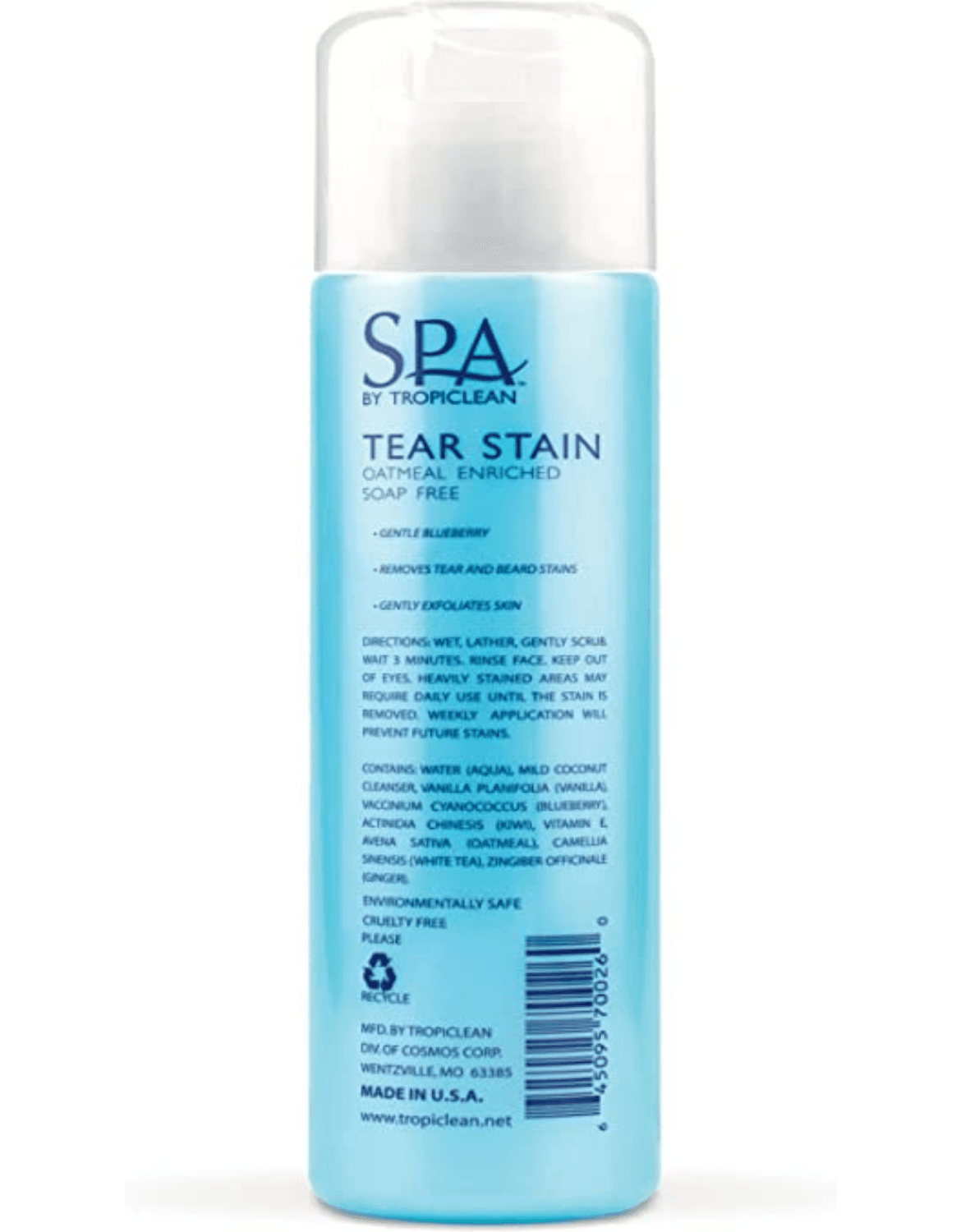 Tropiclean Spa Lavish Pet Tear Stain Remover Facial Cleanser 236ml image 2