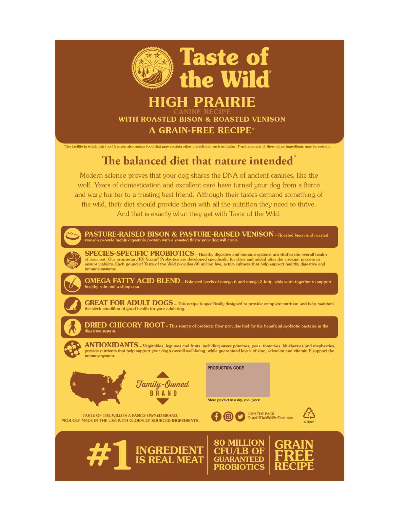 Taste of the Wild Dog 12.2kg High Prairie Recipe with Roasted Bison & Roasted Venison Canine Dry Dog Food image 2