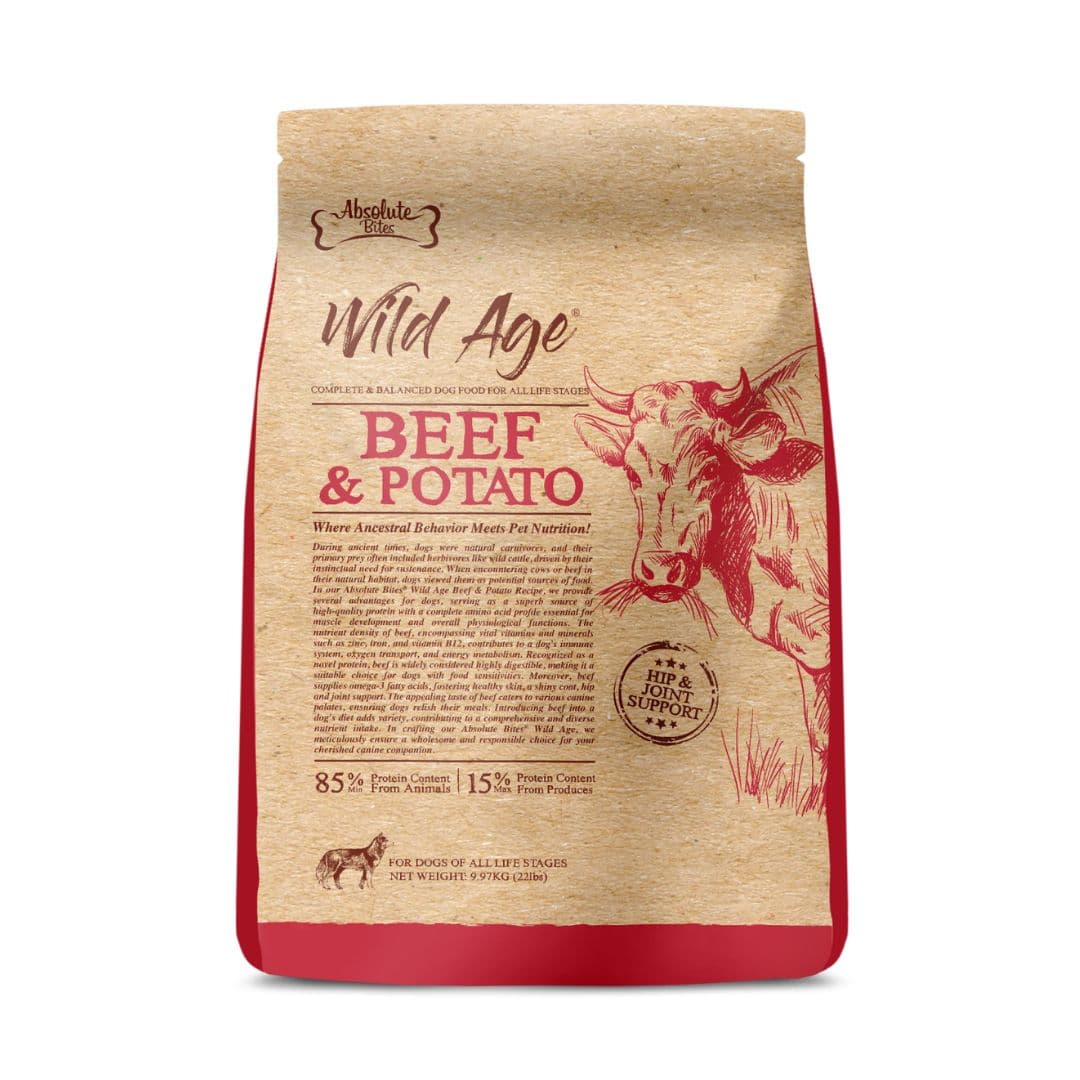 Absolute Bites Dog Wild Age 9.97kg Beef & Potato Dry Dog Food image 1