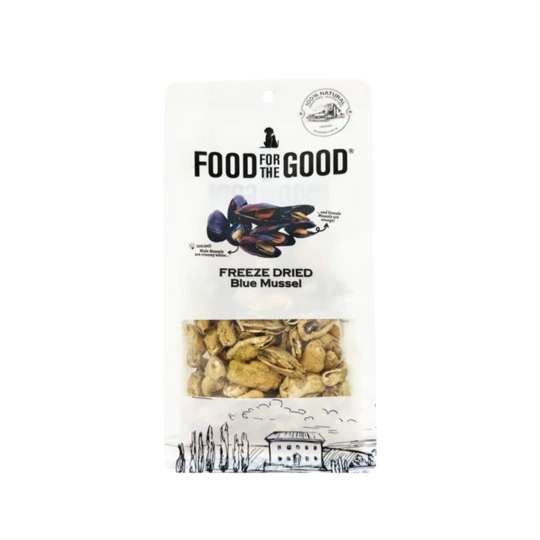Food For The Good Freeze Dried Blue Mussels 80g Cats & Dog Treats image 1