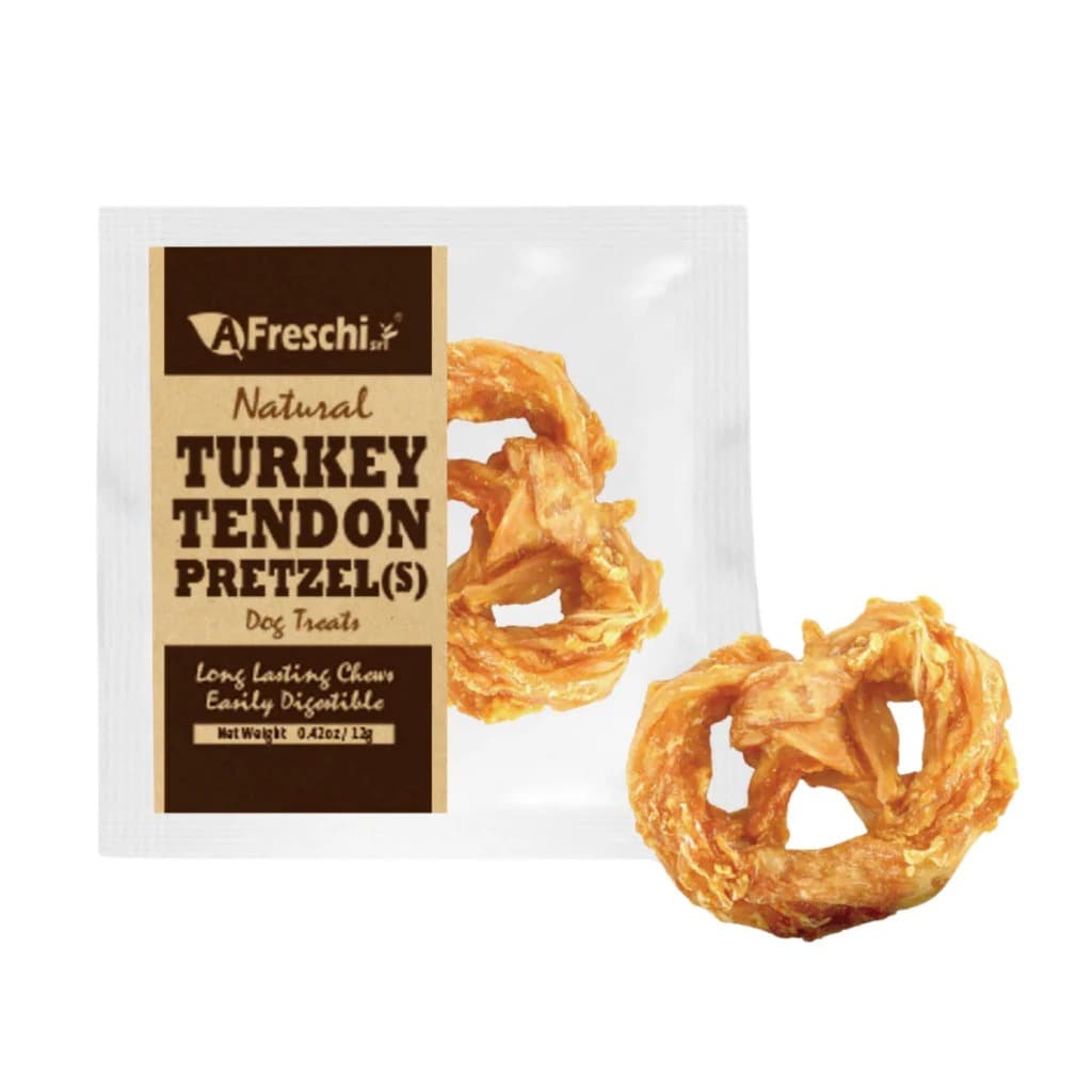 AFreschi Dog 12g Natural Turkey Tendon Pretzel (S) Dog Treats image 1