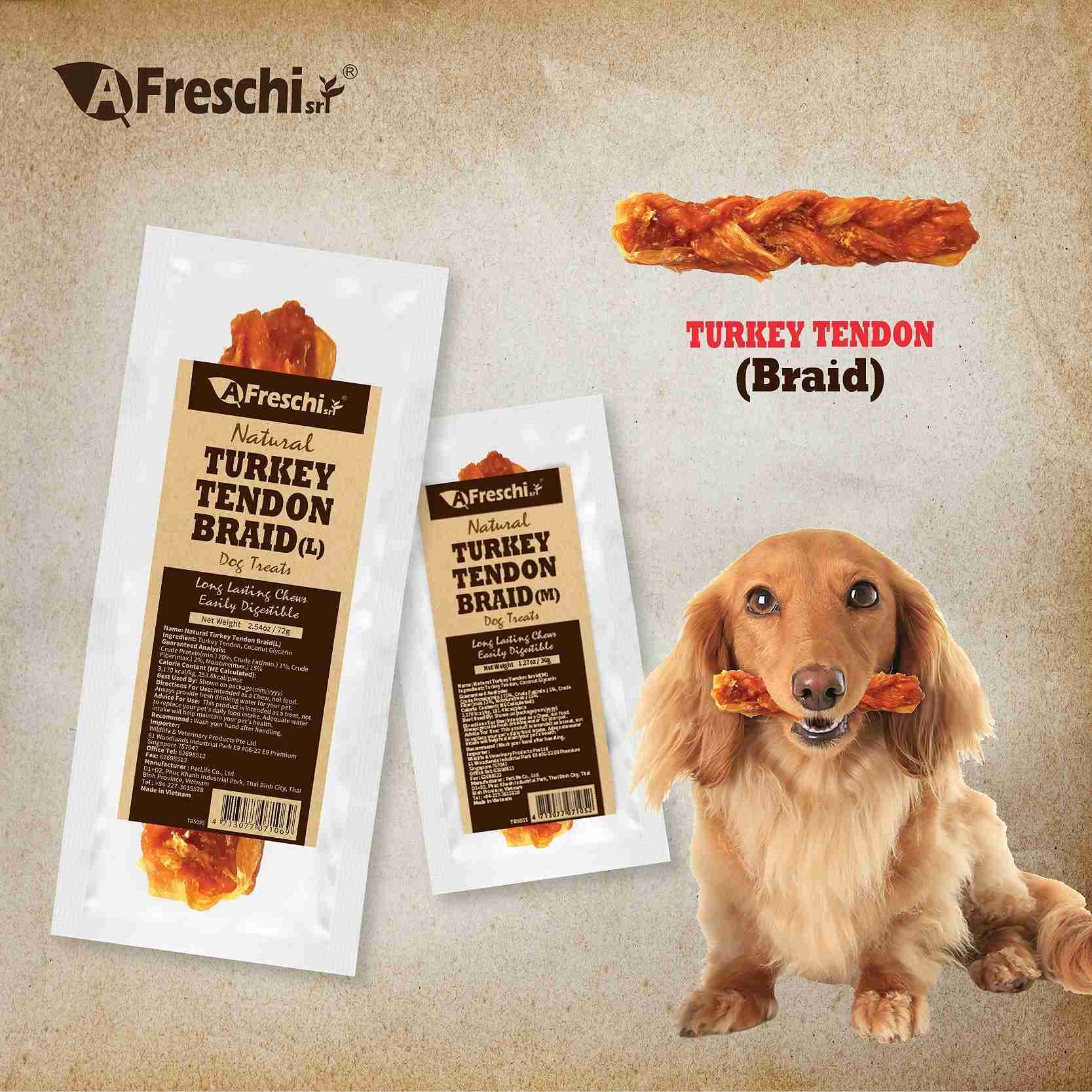 AFreschi Dog 150g Turkey Tendon Stick Dog Treats image 6
