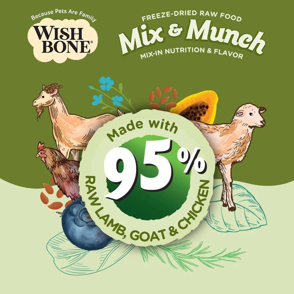 Wishbone Cat 350g Mix & Munch Lamb Goat and Chicken Freeze Dried Raw Cat Food image 2