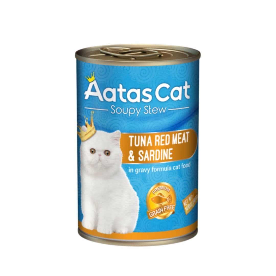 Aatas Cat 400g Soupy Stew Tuna Red Meat With Sardine In Gravy Wet Canned Food image 1