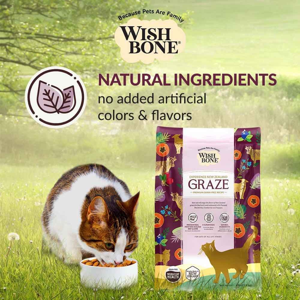 Wishbone Cat 4lb Graze Beef & Lamb Grain Free Whole Pet Health w/8 Superfoods Dry Cat Food image 4