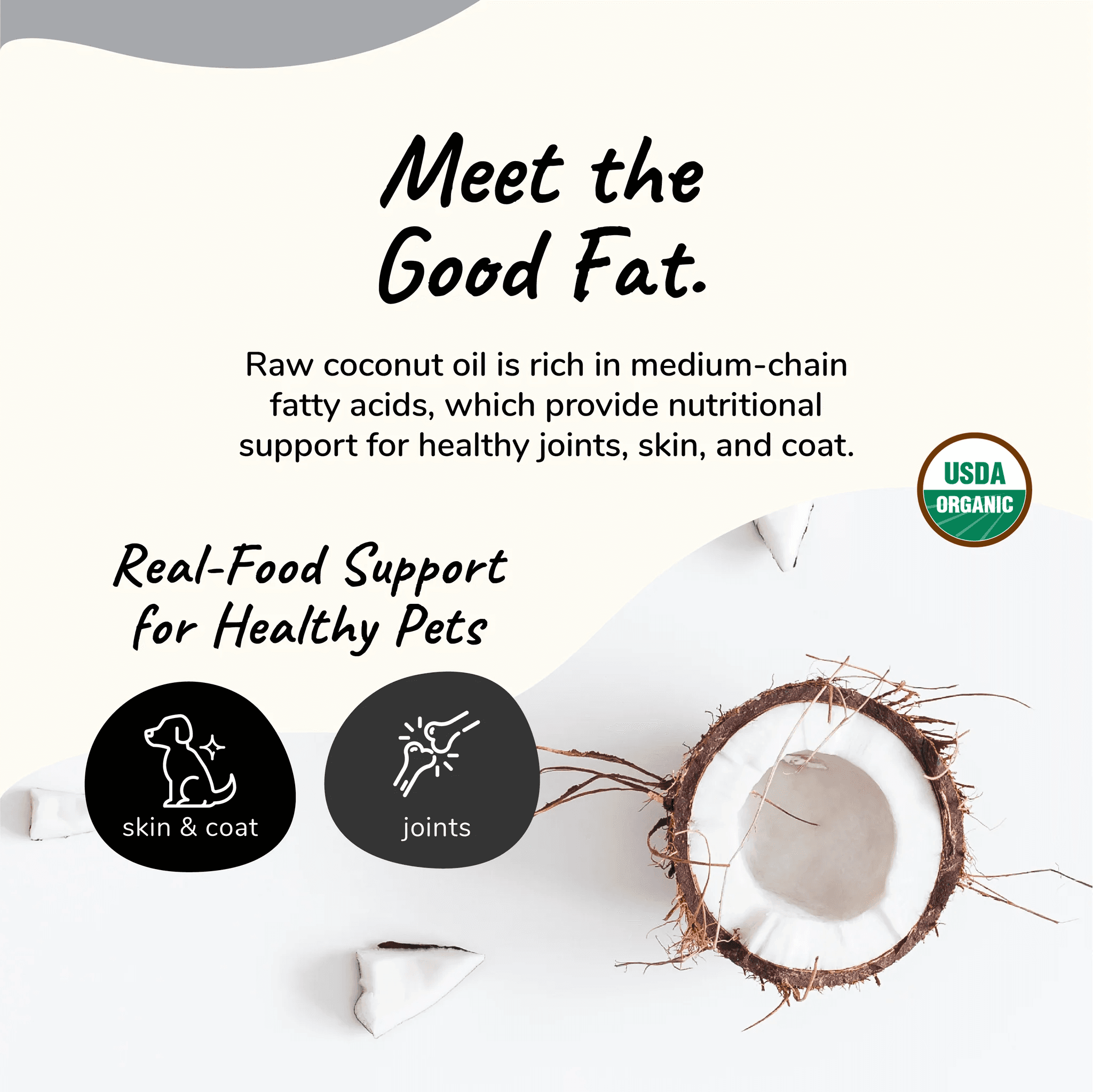 Kin+Kind 16oz (473ml) Raw Coconut Oil Skin Coat Joint Supplement for Dogs & Cats image 5