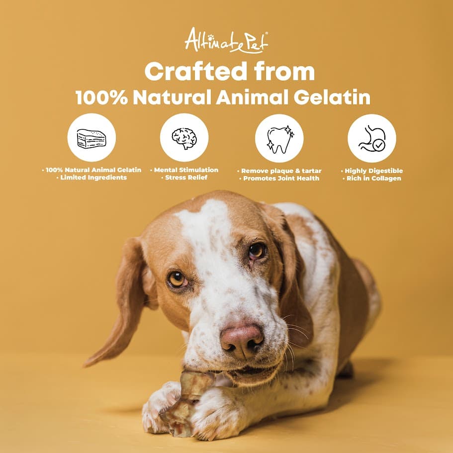 Altimate Pet Dog 7pcs (90g) Collagen Dog Chews Beef Knotted Bone Dog Treats image 2