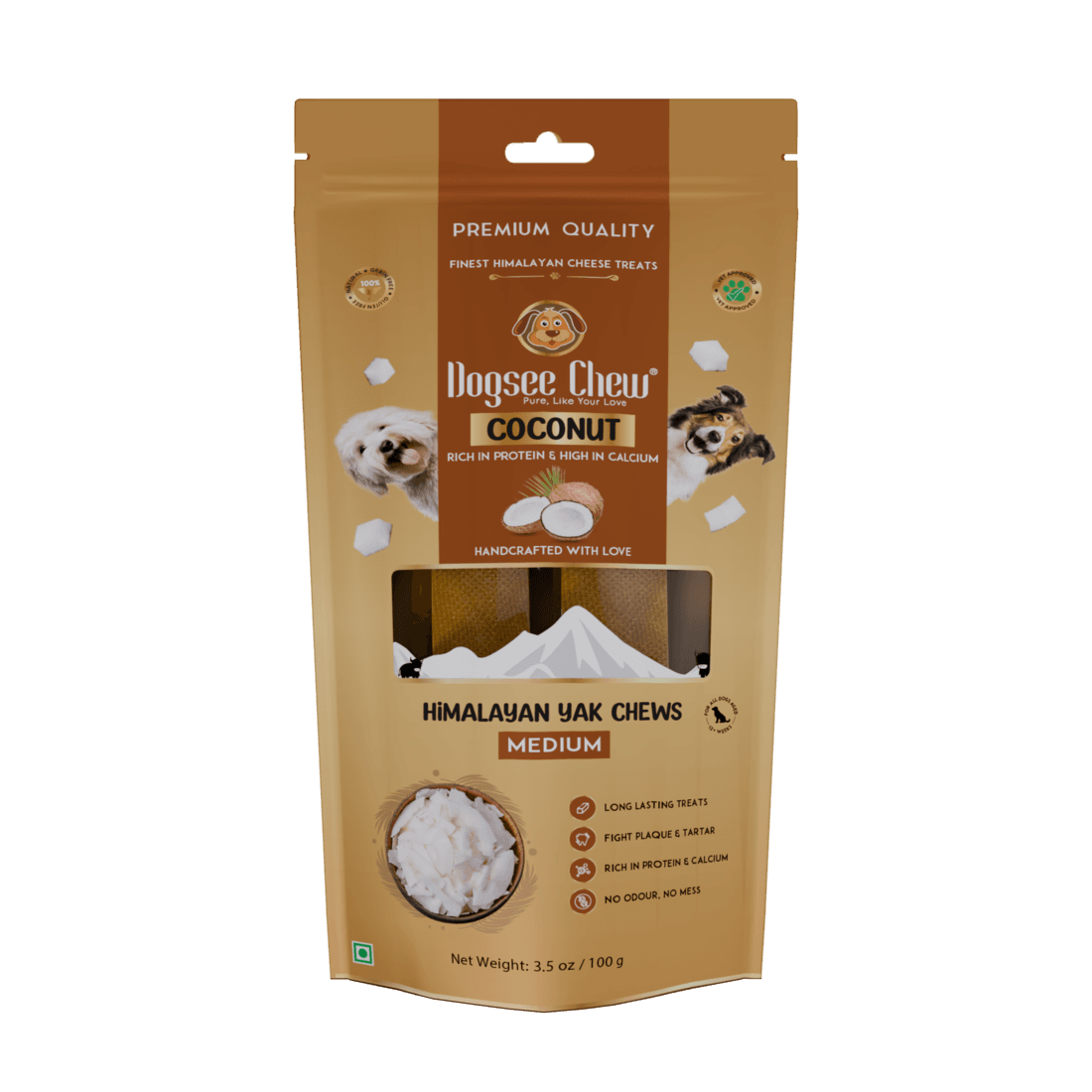 Dogsee Chew Dog 100g Coconut Medium Bars Dog Treat image 1