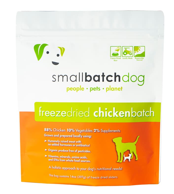 SmallBatch Dog Freeze Dried Raw Slider 14oz Chicken Batch Sliders Dry Dog Food image 1