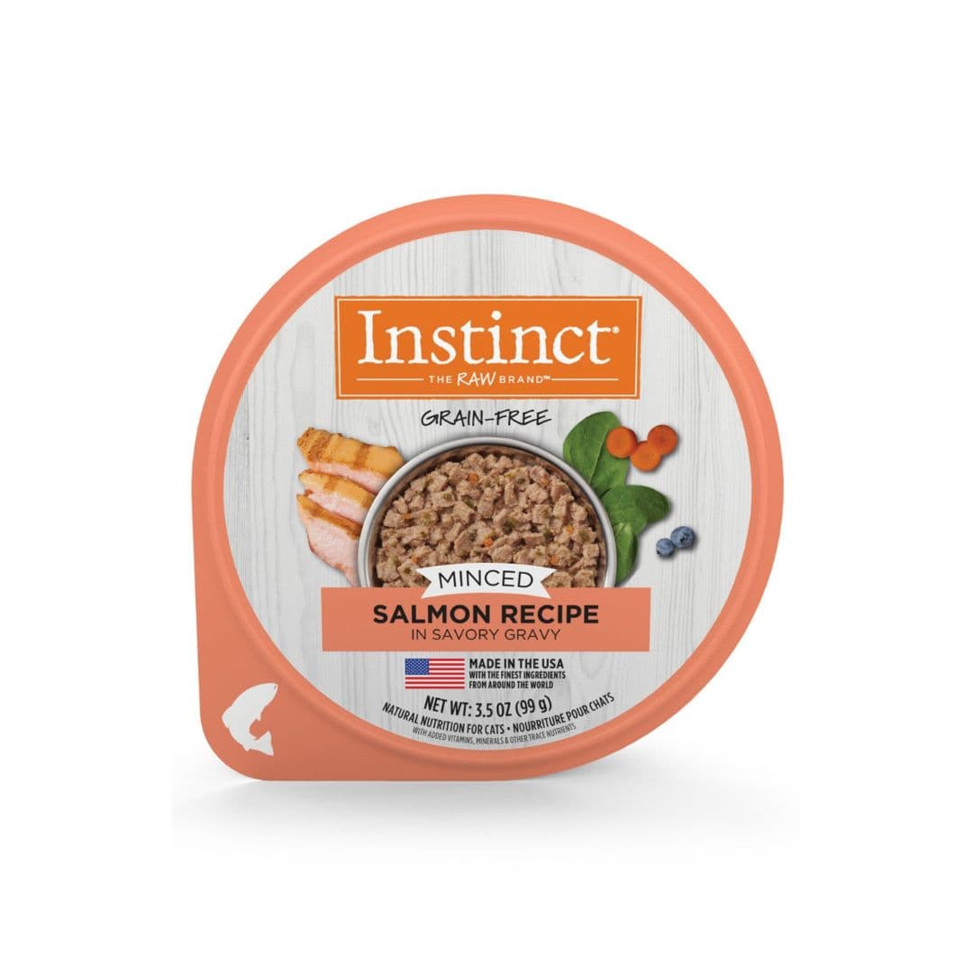 Instinct Grain Free Minced Cups Cat 3.5oz Recipe with Real Salmon Wet Cat Food image 1