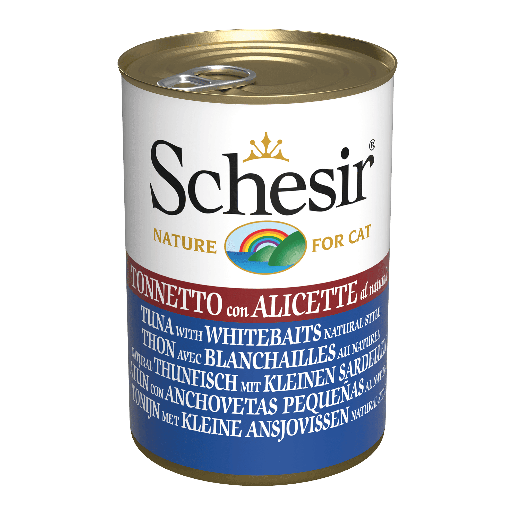 Schesir Cat Complete Nutrition Canned 140g Tuna with Whitebaits in Jelly Wet Cat Food image 1