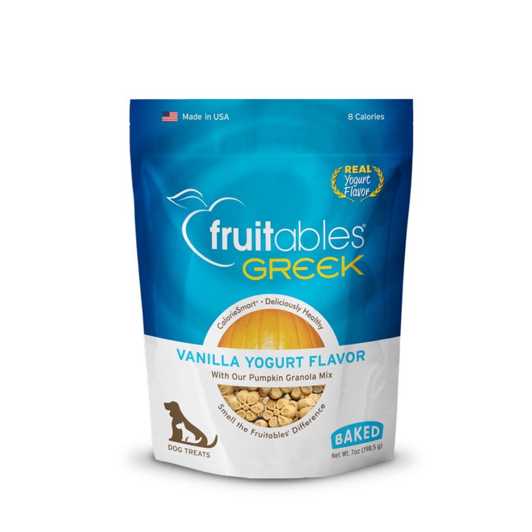 Fruitables Dog 7oz Greek Vanilla Yogurt Flavor Crunchy Dog Treats image 1