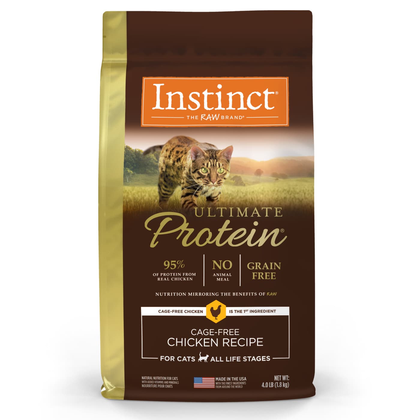 Instinct Ultimate Protein Cat 10lb Kibble Recipe with Real Chicken Dry Cat Food image 1