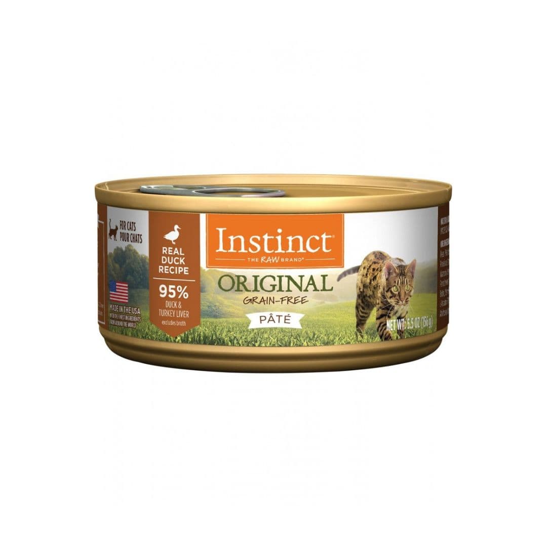 Instinct Original Grain Free Pate Cat 5.5oz Real Duck Recipe Canned Wet Cat Food image 1