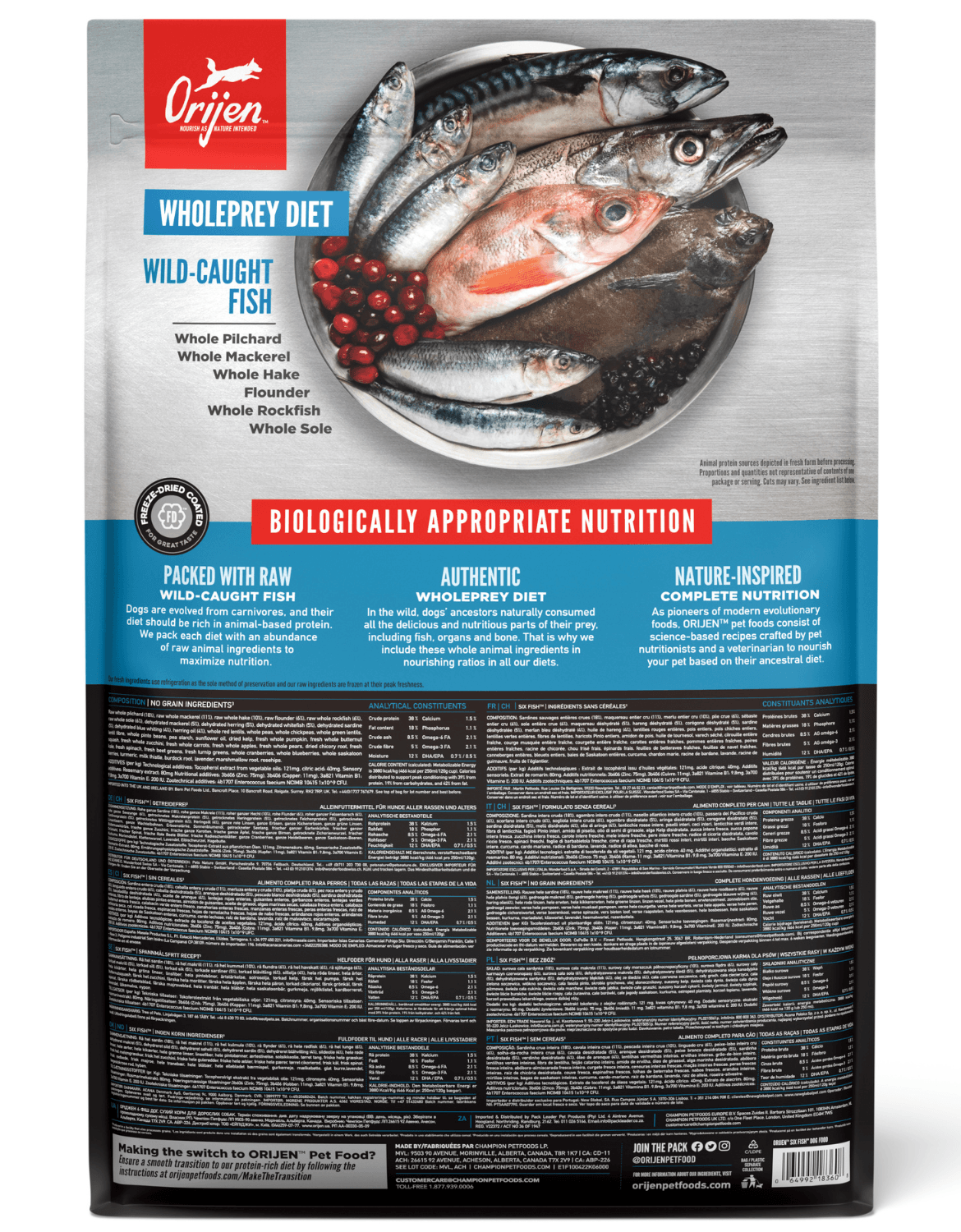 Orijen Dog 6kg Six Fish Dry Dog Food image 2