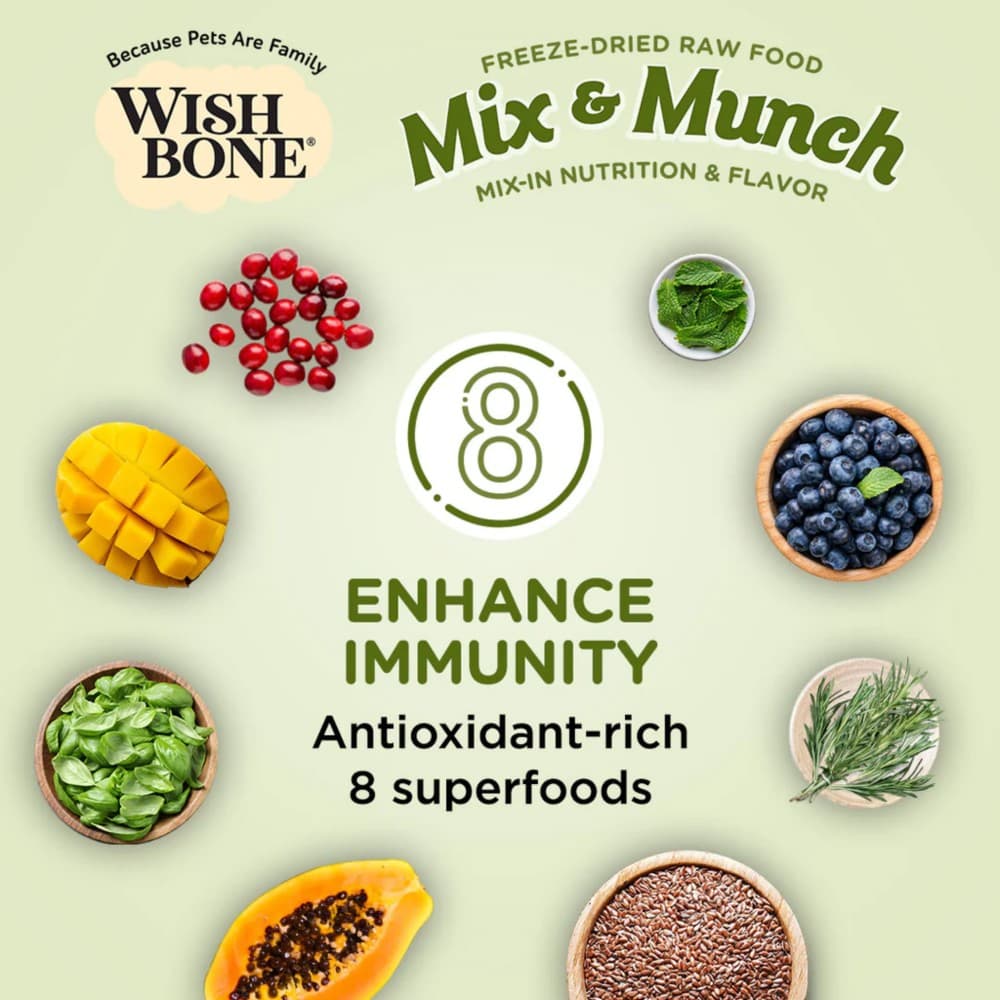 Wishbone Dog 350g Mix & Munch Lamb, Goat & Chicken Grain-Free Freeze-Dried Raw Food Dog Food Topper image 2