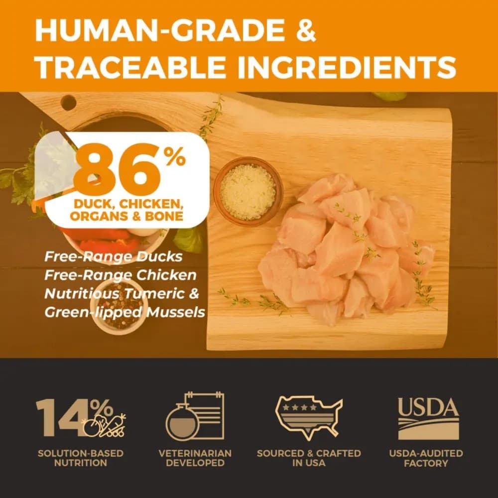 Furry Wonder Dog 226g (8oz) MOBILITY ADVANCE Freeze-dried Raw Duck & Chicken Recipe For Dogs image 7