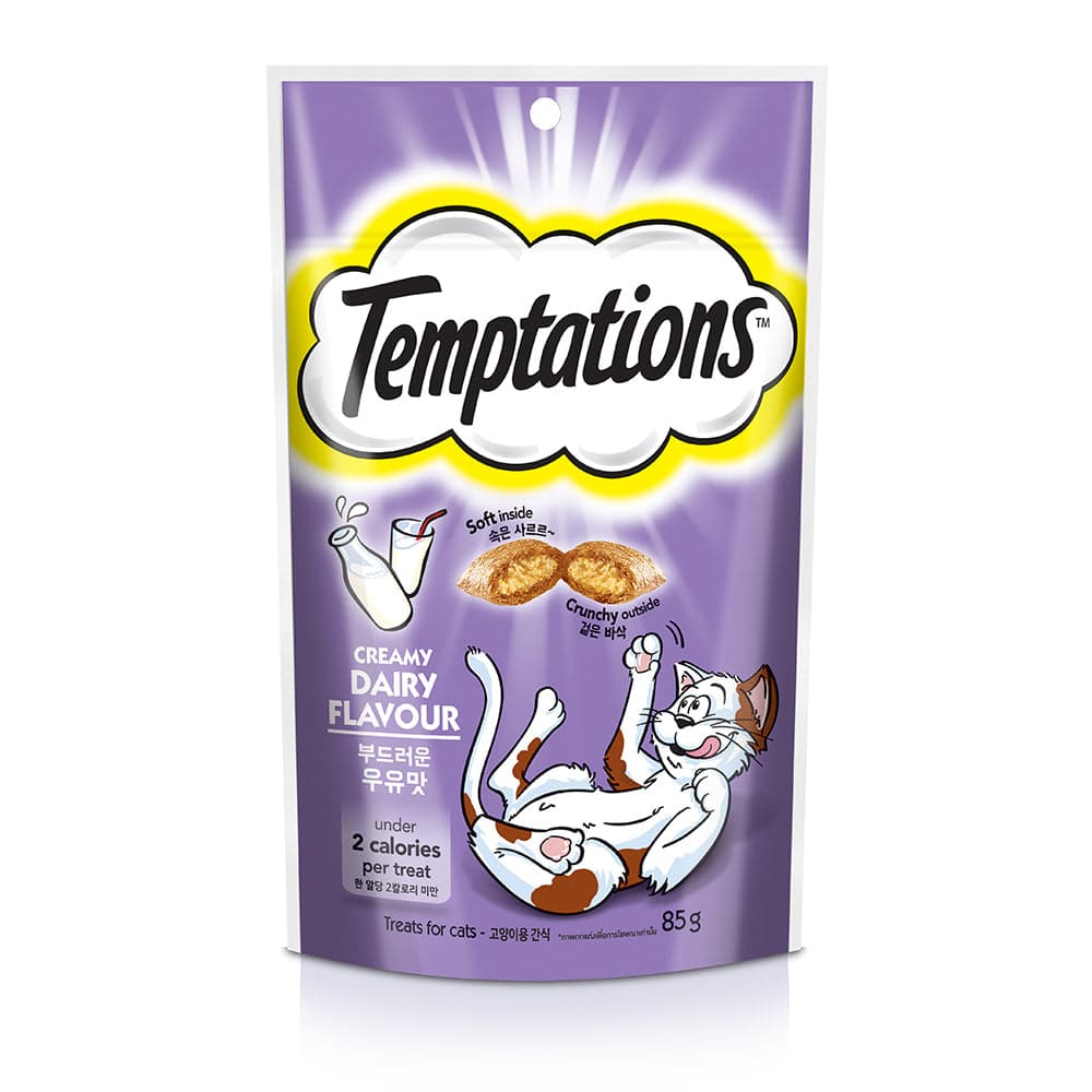 Temptations Cat 75g Creamy Dairy Flavour Pocket Cat Treats image 1