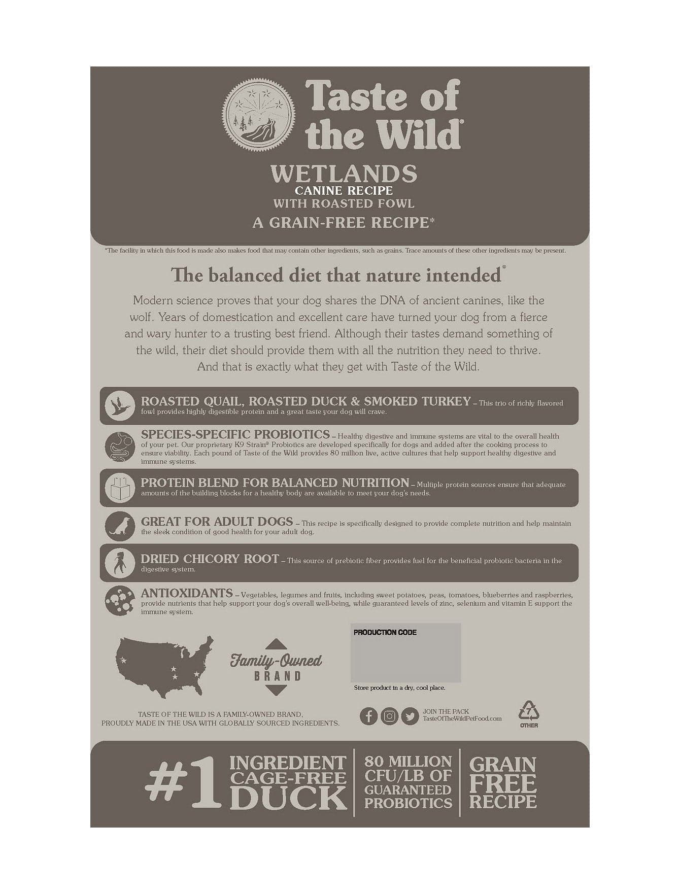 Taste of the Wild Dog 12.2kg Wetlands Canine Roasted Fowl Dry Dog Food image 2