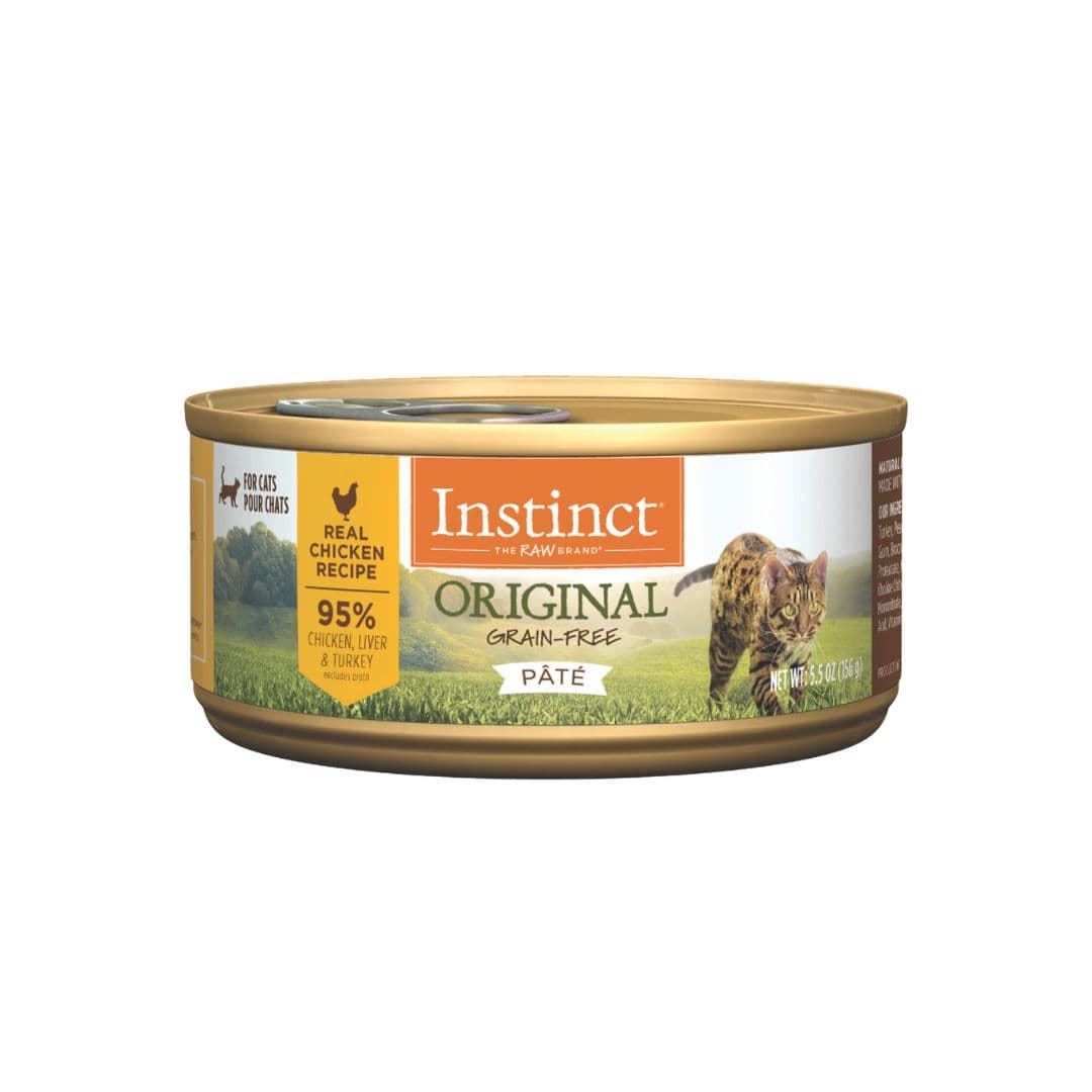 Instinct Original Grain Free Pate Cat 5.5oz Real Chicken Recipe Canned Wet Cat Food image 1