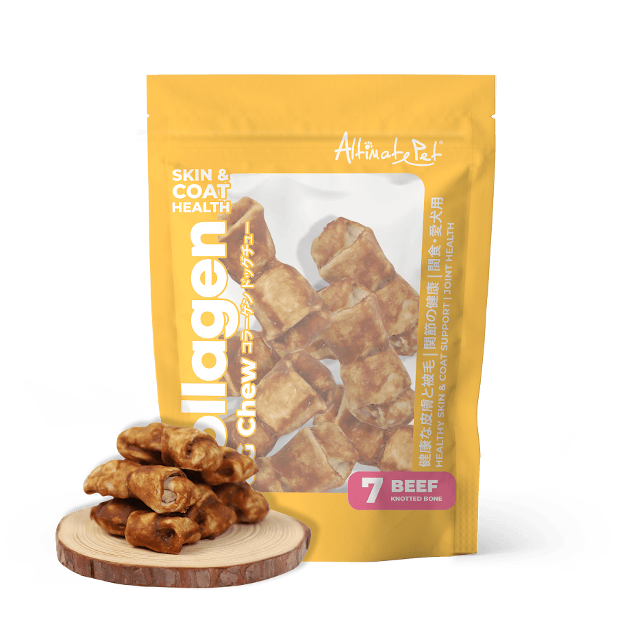 Altimate Pet Dog 7pcs (90g) Collagen Dog Chews Beef Knotted Bone Dog Treats image 1