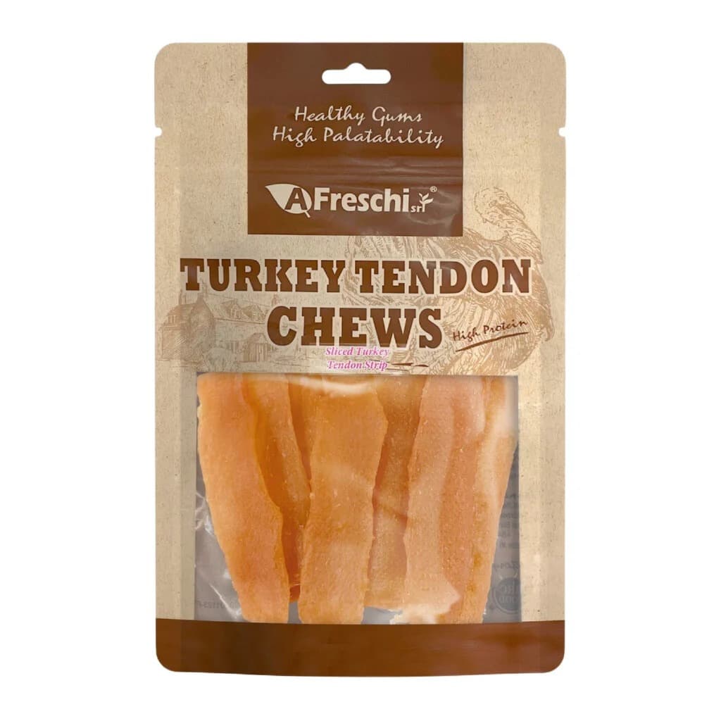 AFreschi Dog 120g Sliced Turkey Tendon Strip Dog Treats image 1