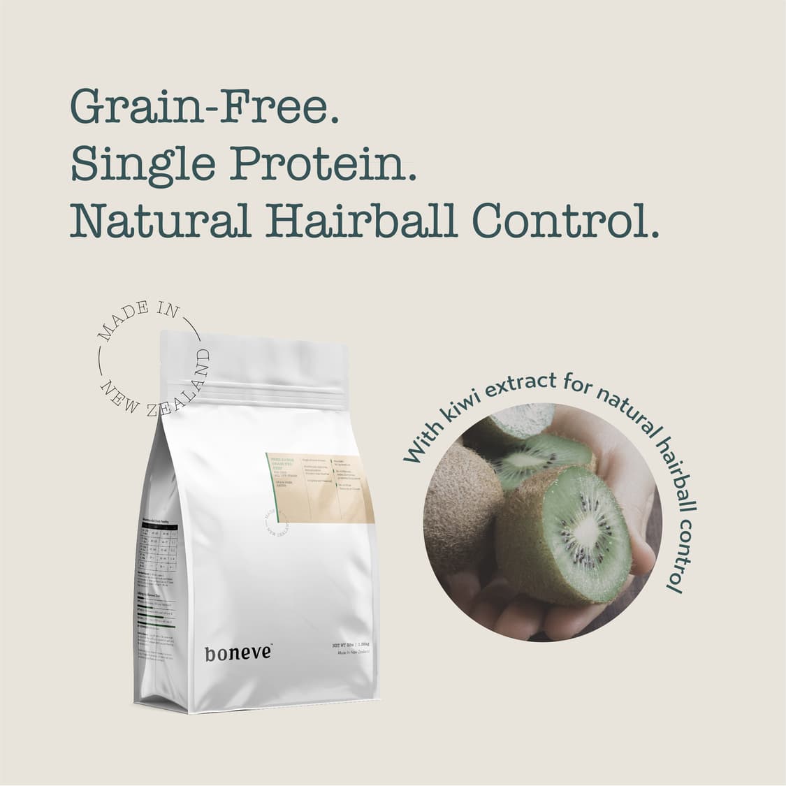Boneve Earthmade Cat 0.55lbs (250g) Cage Free Chicken Grain Free Dry Cat Food image 2