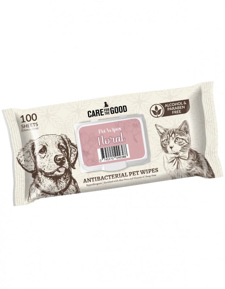 Care for the Good Antibacterial Pet Wipes Floral image 1