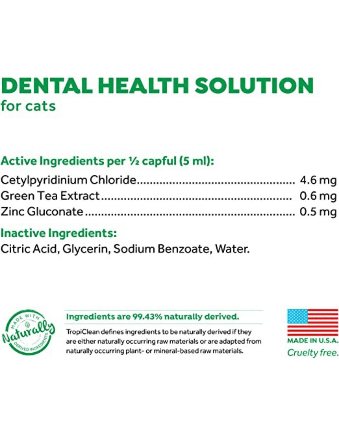 Tropiclean Fresh Breath Cat Dental Health Solution 237ml image 3