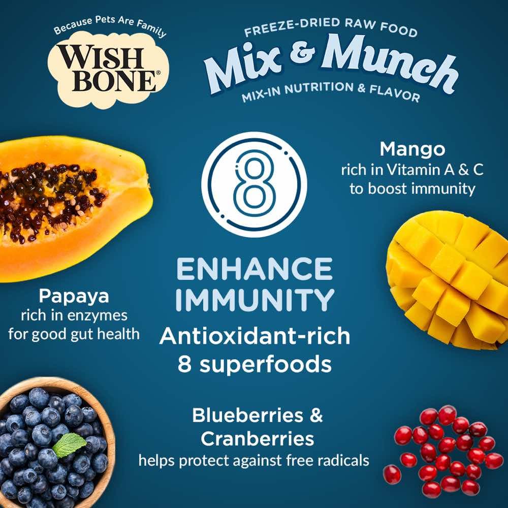 Wishbone Cat 350g Mix & Munch Chicken and Rabbit Freeze Dried Raw Cat Food image 4