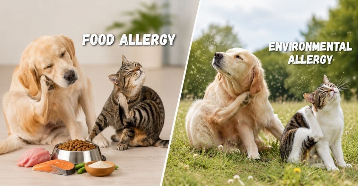 Food Allergy vs Environmental Allergy in Dogs & Cats: How to Tell the Difference