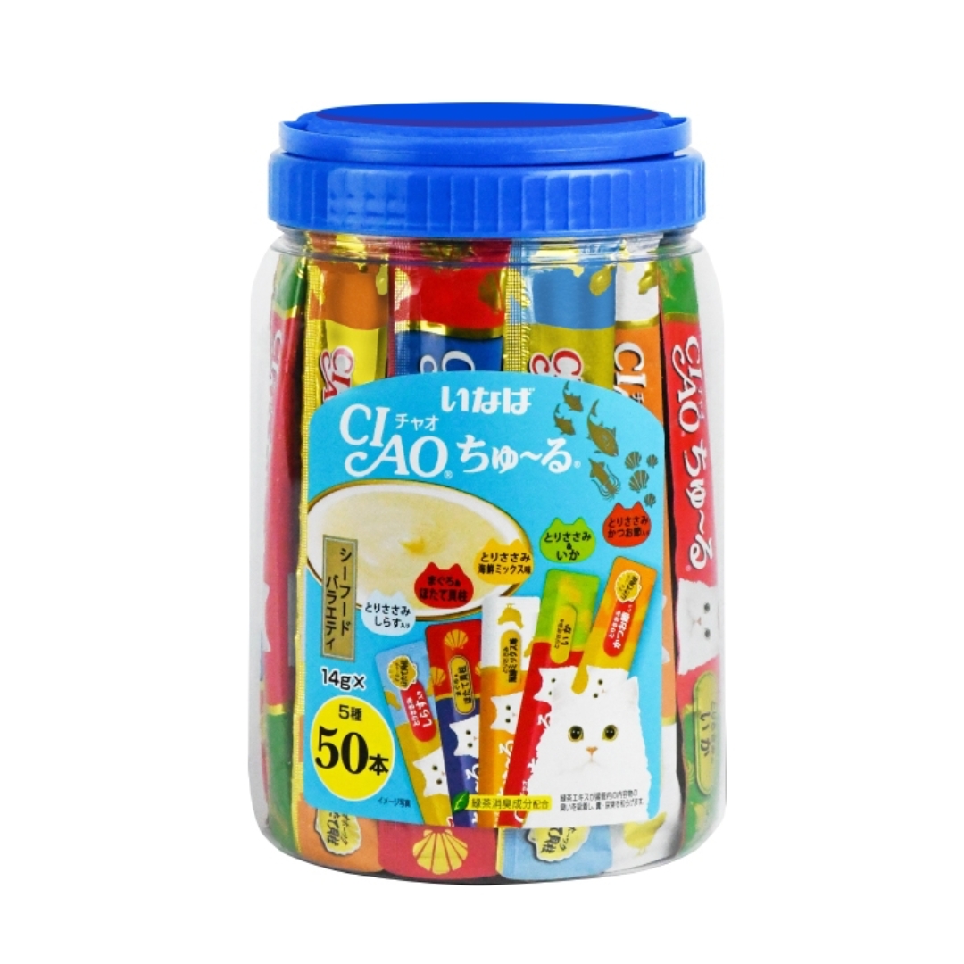 (exp: 03 Feb 2027) Ciao Churu 14gx50 Seafood Variety Cat Treat