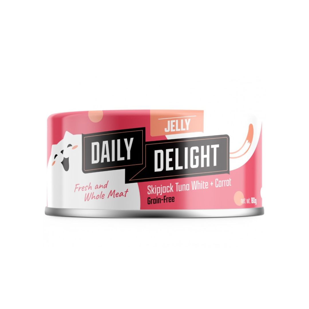 (exp: 22 Apr 2028) Daily Delight Cat Jelly 80g Skipjack Tuna White With Carrot Wet Cat Food