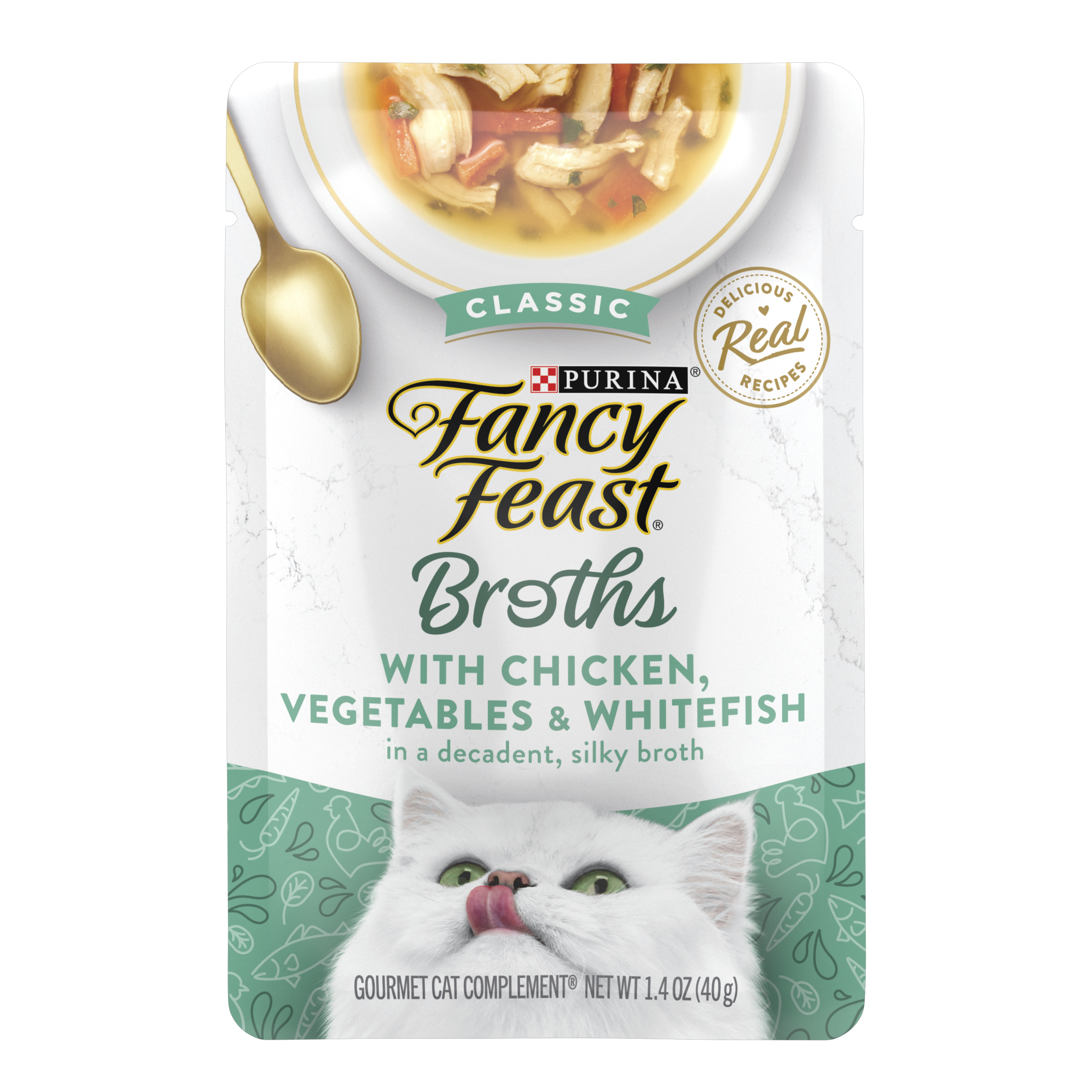 (exp: Nov'2026) Fancy Feast Cat 40g Broths Classic Chicken, Vegetables & Whitefish Wet Cat Food