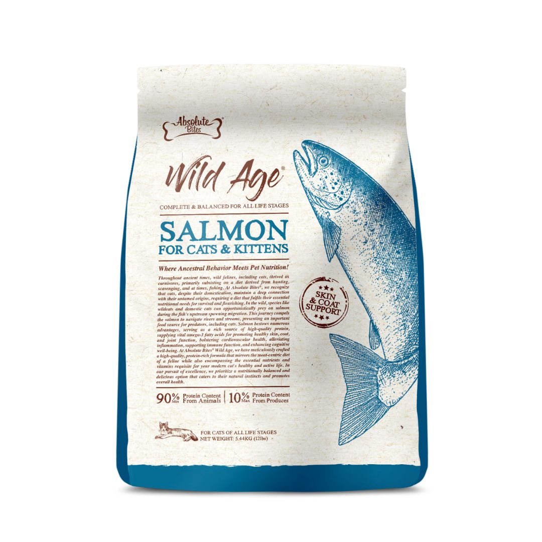 (exp: 28 Jul 2026) Absolute Bites Cat Wild Age 5.44kg Salmon Dry Cat Food