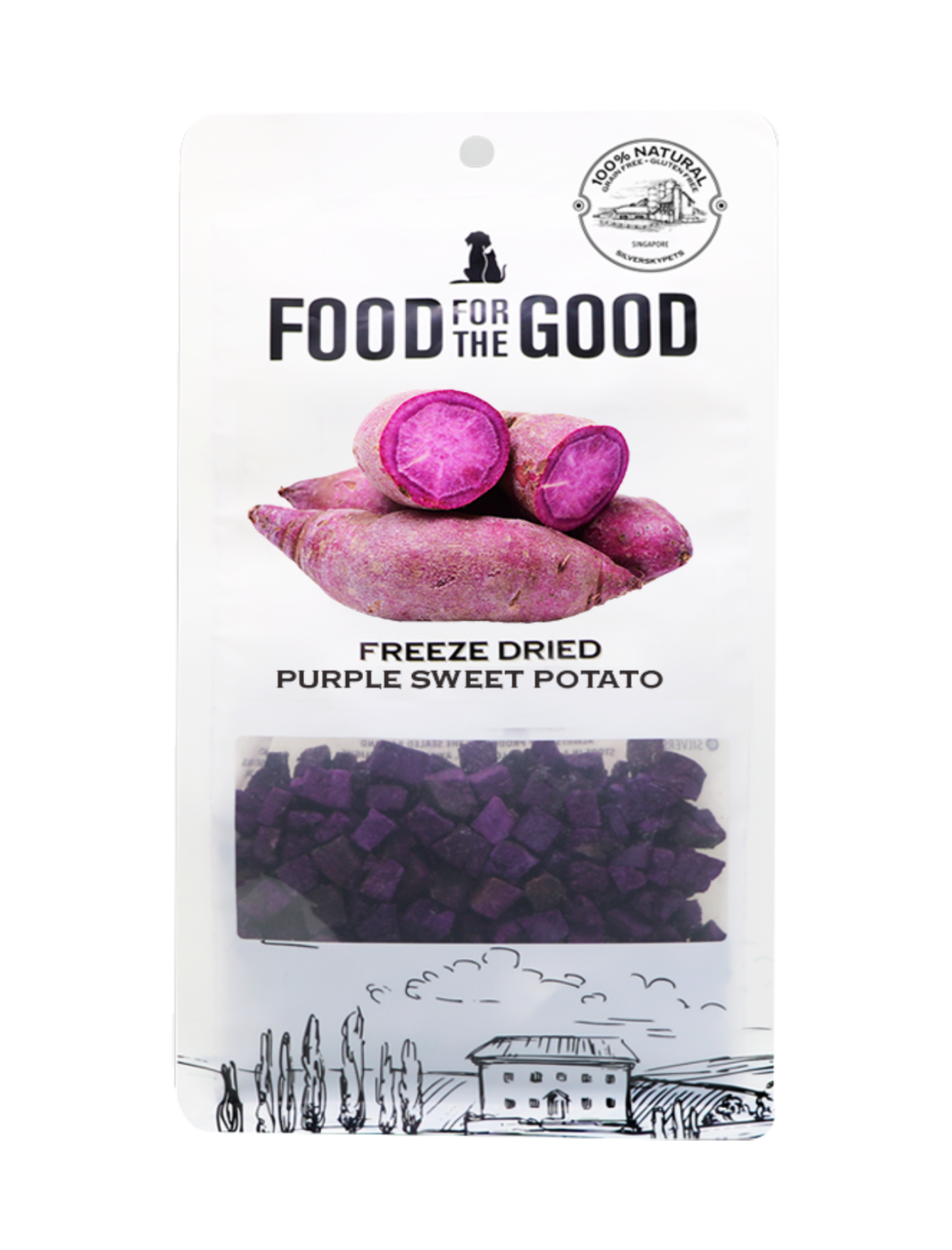 (exp: 04 Jun 2027) Food For The Good Freeze Dried Purple Sweet Potato Dog & Cat Treats 100g