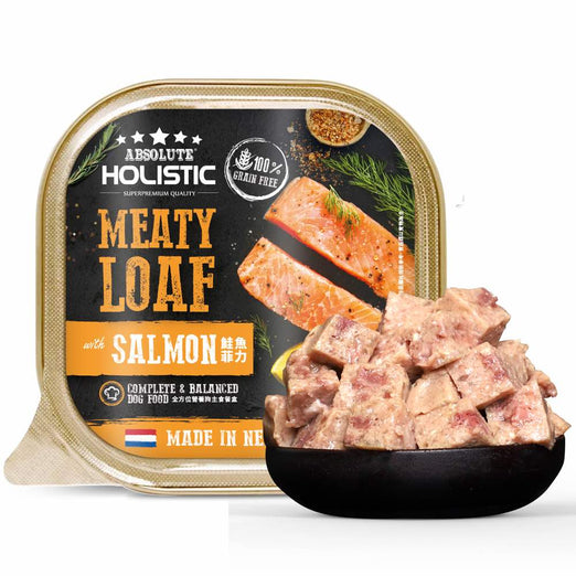 (exp: 06 Mar 2027) Absolute Holistic Dog 100g Complete & Balanced Meaty Loaf Salmon Wet Tray Dog Food