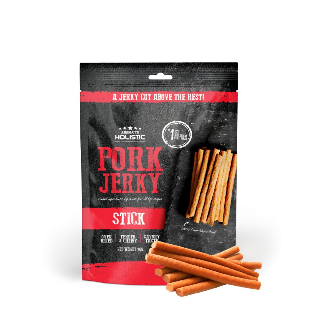 (exp: 15 Dec 2026) Absolute Holistic Dog 100g Jerky Pork Stick Dog Treat