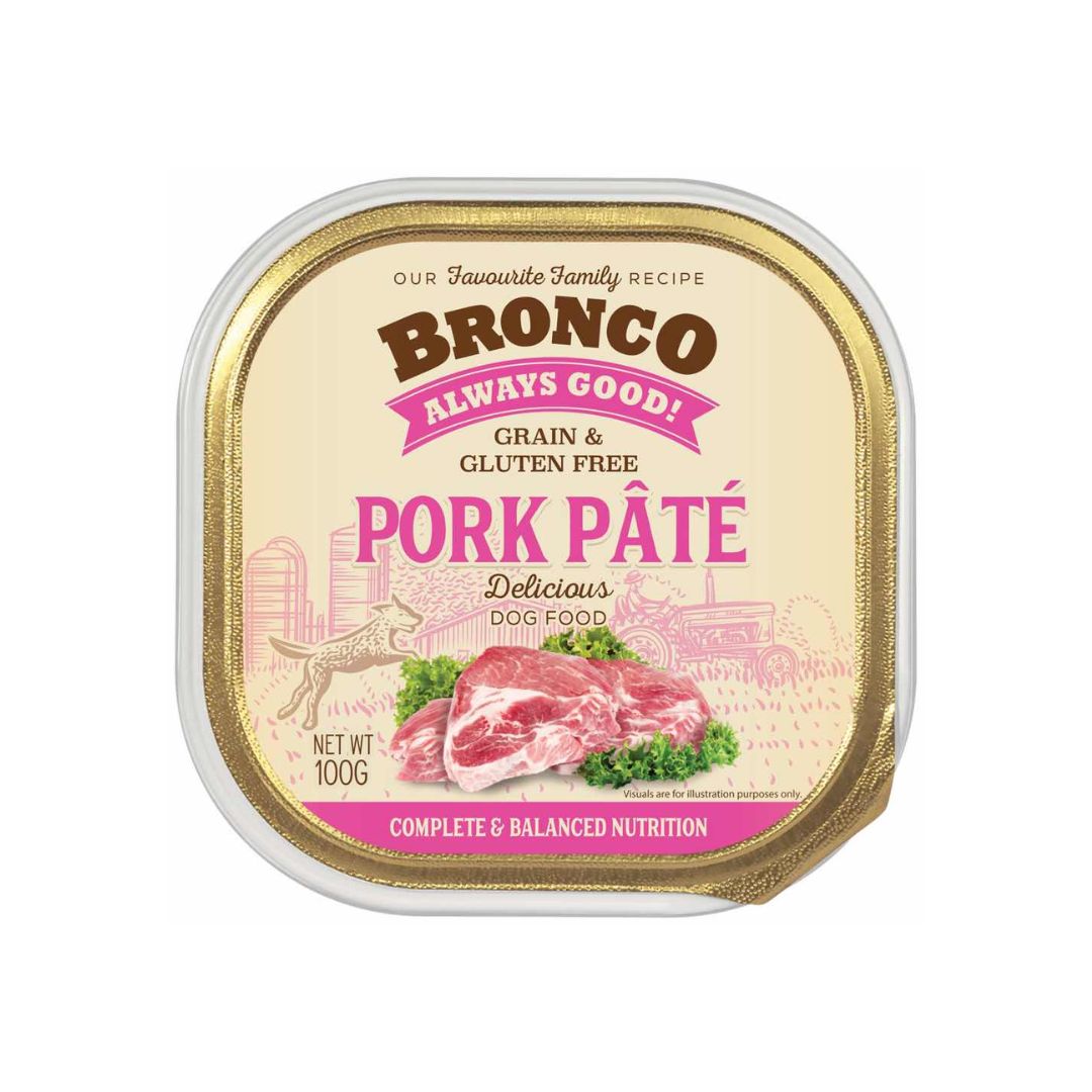 (exp: 16 Oct 2026) Bronco 100g Pork Pate Dog Wet Food Tray