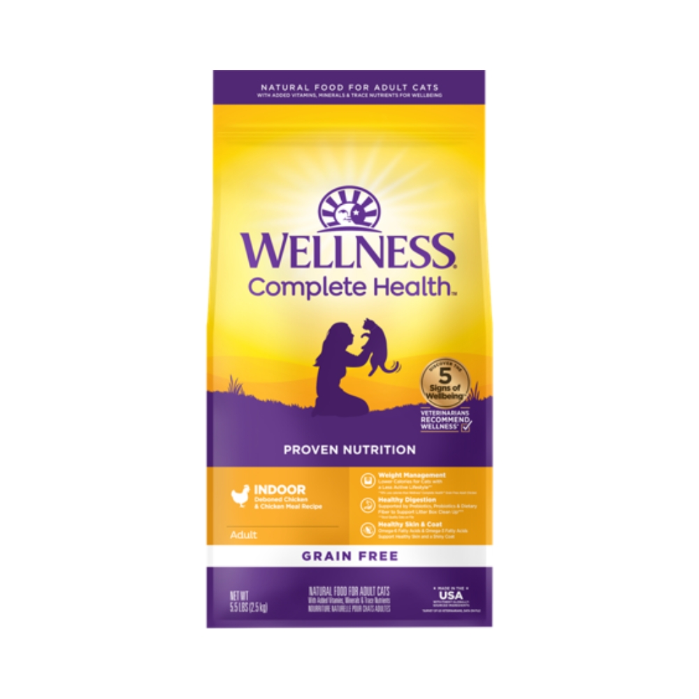 (exp: 10 Jun 2026) Wellness Cat 5.2kg (11.5lb) Complete Health Grain Free Indoor Deboned Chicken & Chicken Meal Dry Cat Food