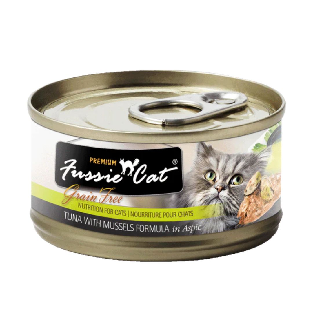 (exp: 26 Feb 2028) Fussie Cat Black Label 80g Tuna With Mussels Wet Cat Food In Aspic