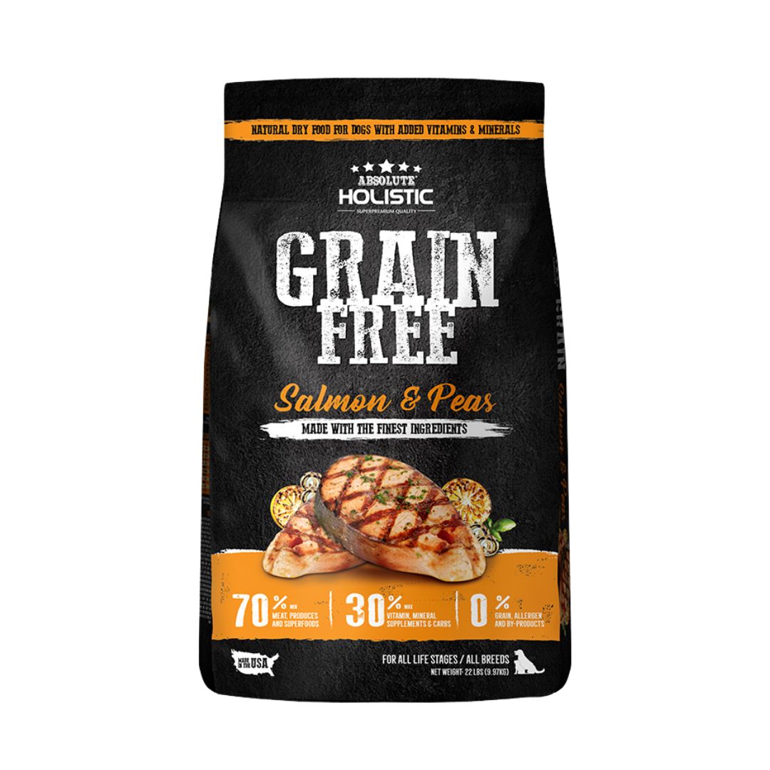 (exp: 21 Jan 2027) Absolute Holistic Dog 9.97kg Grain Free Salmon & Peas Dry Dog Food
